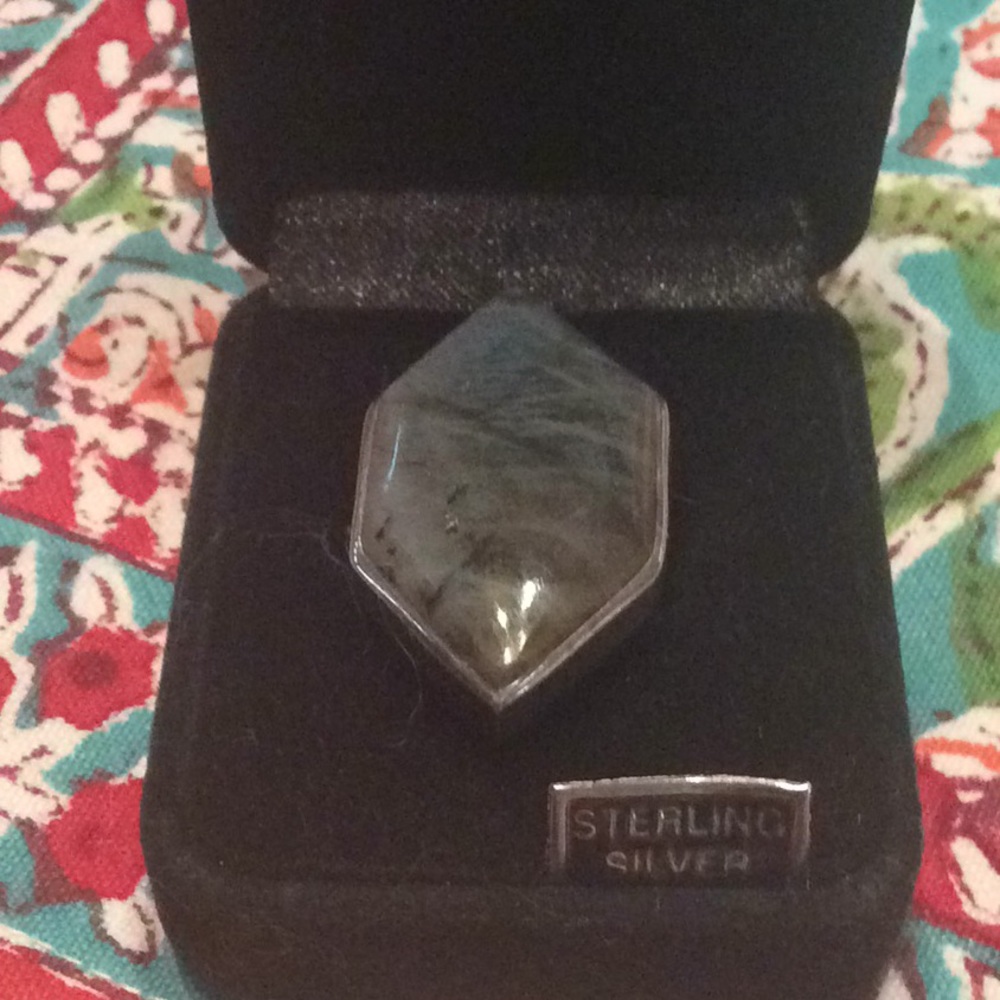 Bold Sterling Silver Labradorite Ring - image 1